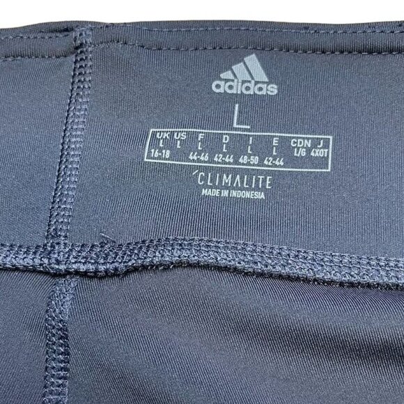 Adidas Climalite Women's Capris Tights Navy Blue & White Activewear L Large - Picture 5 of 11